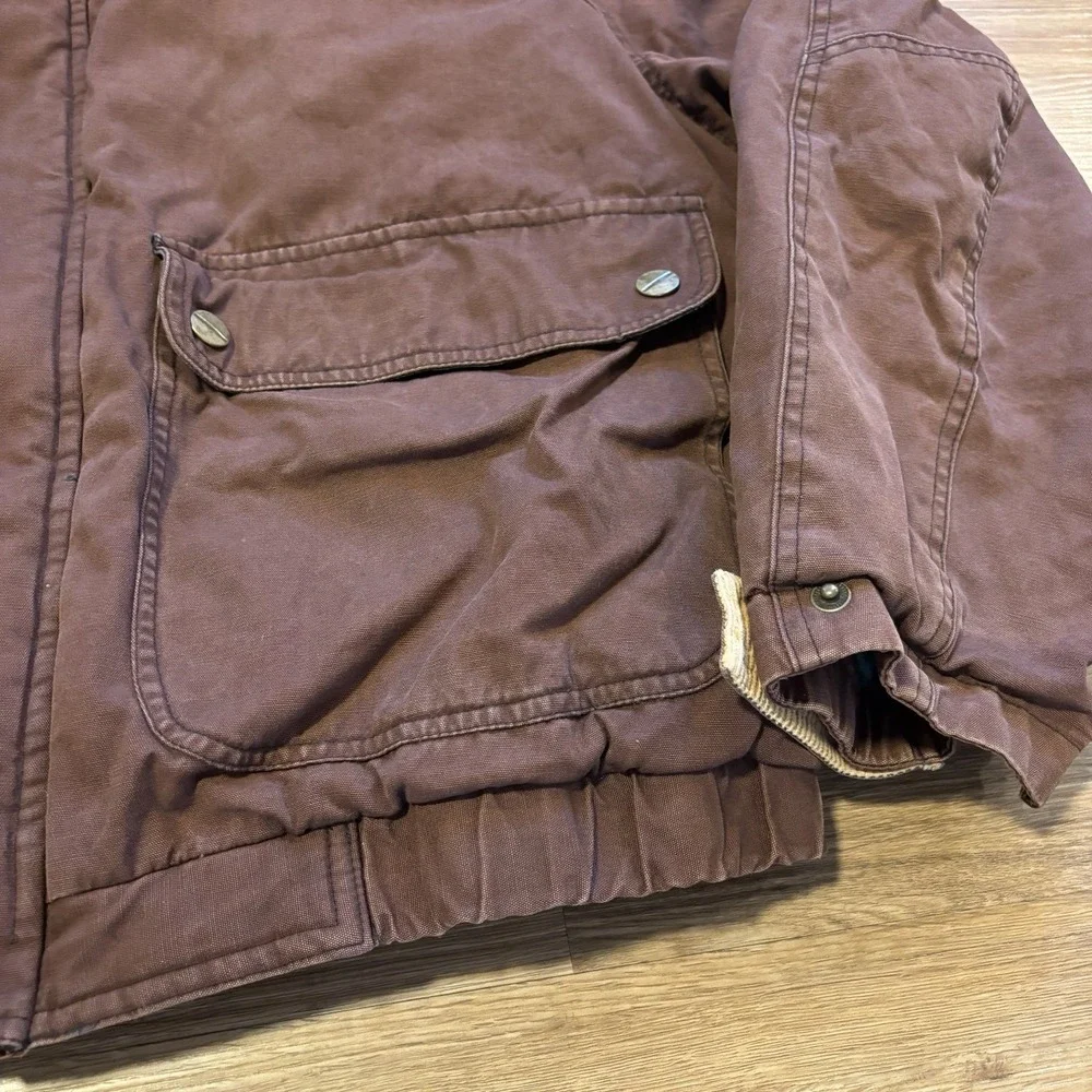 Vintage Field And Stream Chore Coat Men's XL Barn Jacket Corduroy Collar Lining - Picture 7 of 16